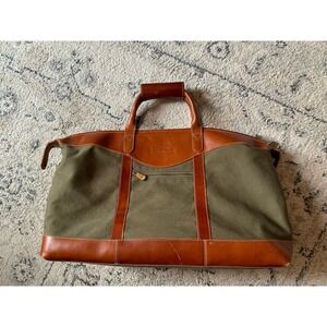 Vintage Canyon Outback Green Canvas & Leather Tote Bag "NBC Jurassic World" Logo